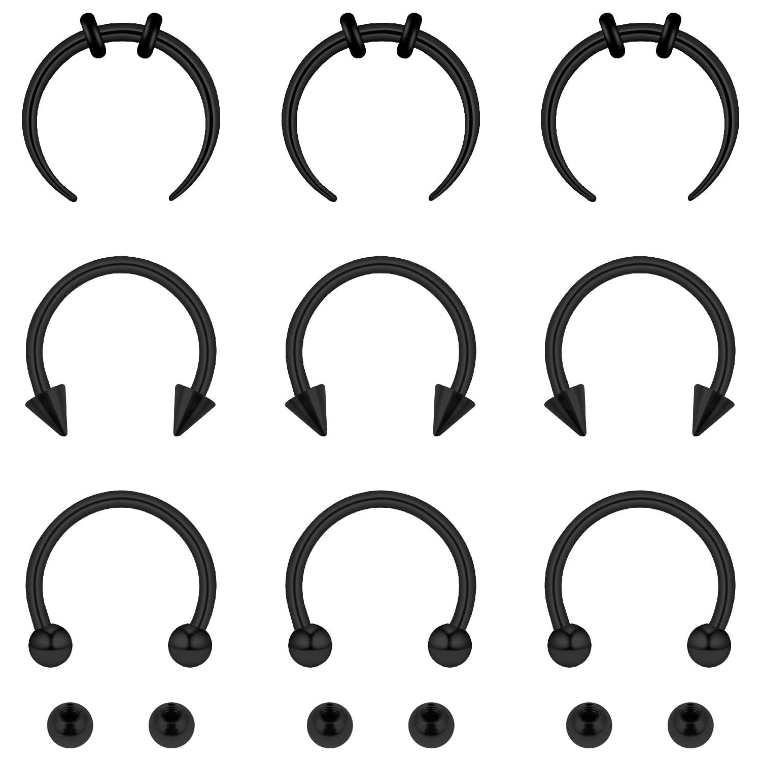 Body Jewelry Replacement Ball - 15pcs Set Septum Nase Ringe mit