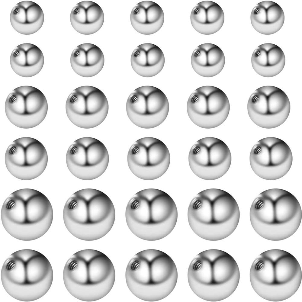Body Jewelry Replacement Ball - 10/30-teiliges Set Ersatzkugeln für Piercing-Schmuck Chirurgenstahl-Kugeln