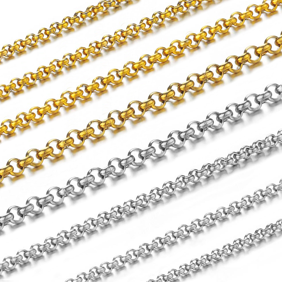 Body Jewelry Necklace - 1 Meter 2-4mm Edelstahl O-förmige Kleinkreiskette