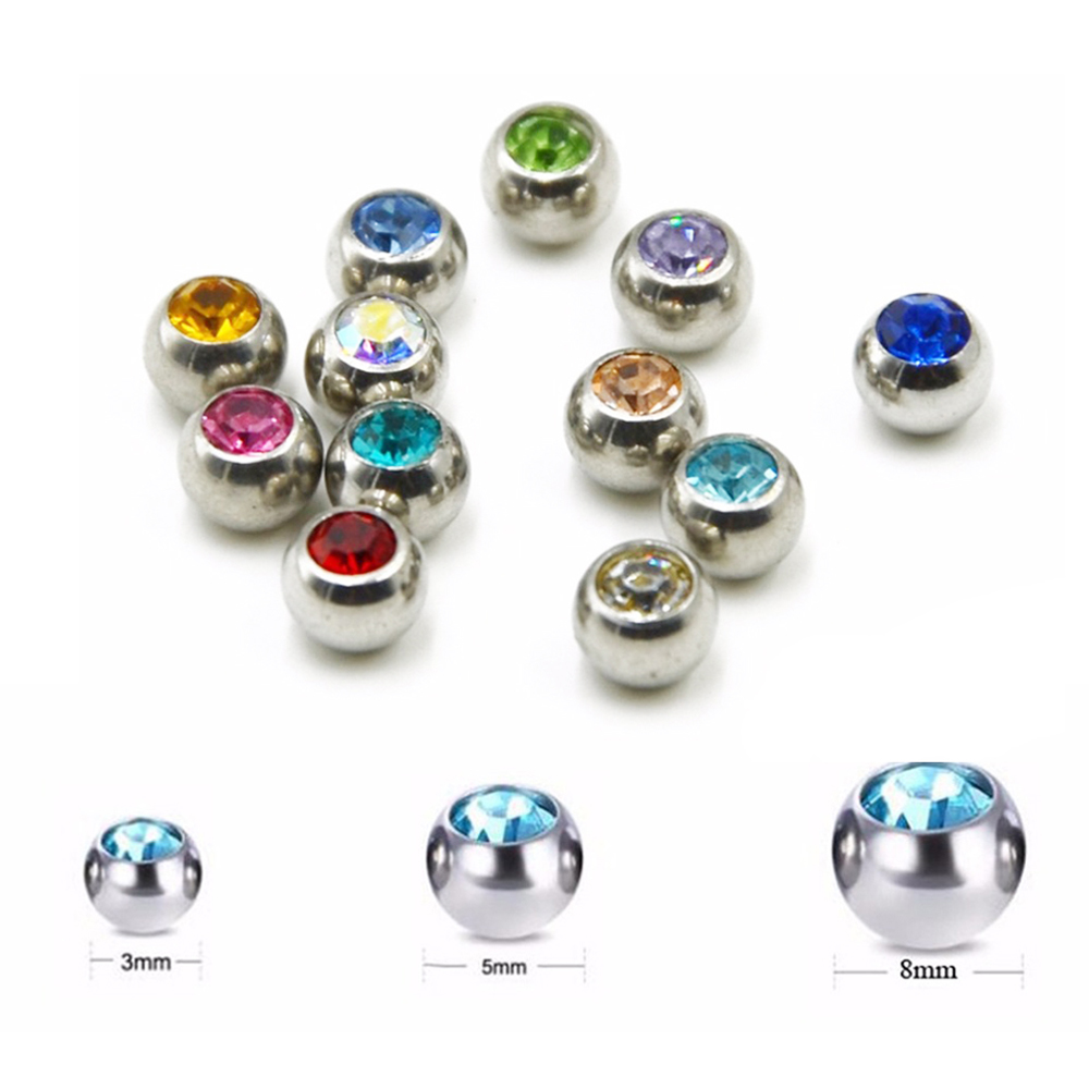 60 stücke Edelstahl CZ Kristal – Body Jewelry Replacement Ball Bewertung und Preis