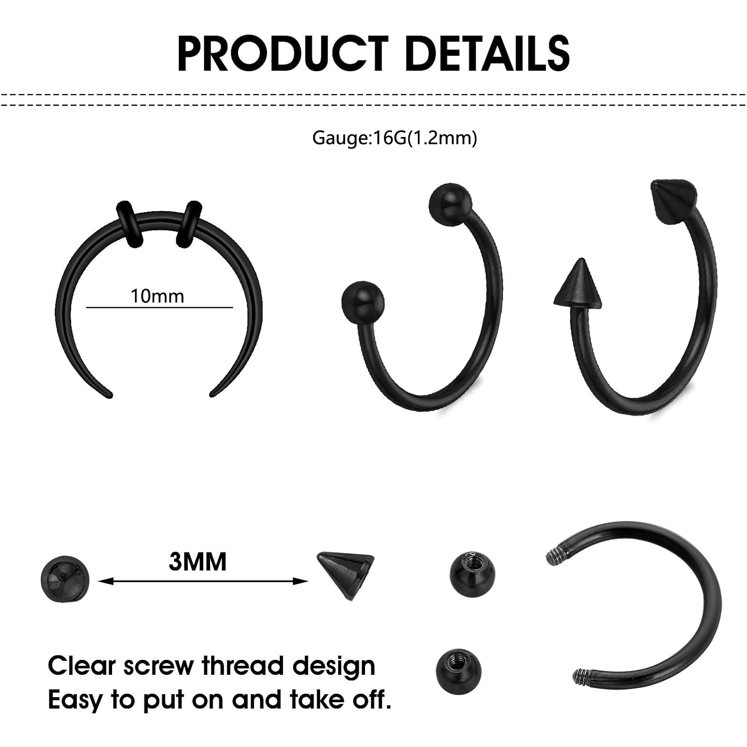 15pcs Set Septum Nase Ringe mi – Body Jewelry Replacement Ball Bewertung und Preis