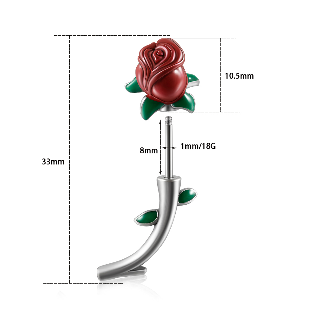 1pc chirurgischen Stahl rote R – Body Jewelry Surgical Steel Bewertung und Preis