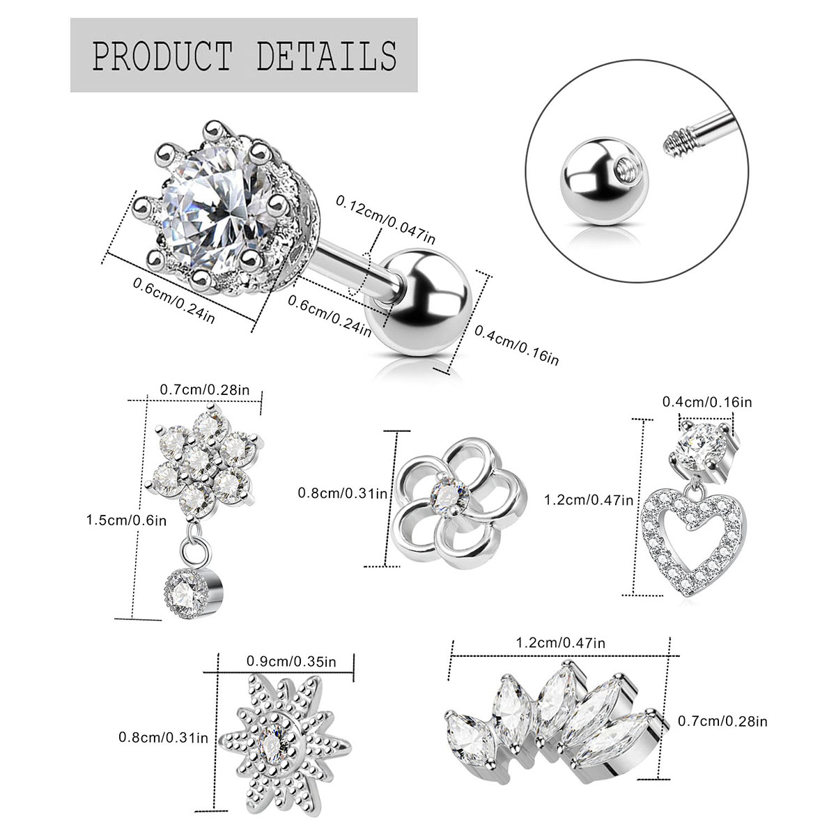 2 stücke Knorpel Ohrringe Ohr  – Body Jewelry Surgical Steel Bewertung und Preis